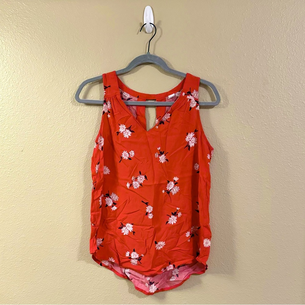 Old Navy red floral sleeveless top